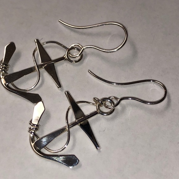 Sterling Silver Ships Anchor Earrings - Picture 2 of 6